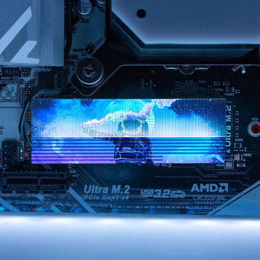 Soul of the Astronaut M.2 Heatsink Cover with ARGB Lighting - Donnie Art - V1Tech