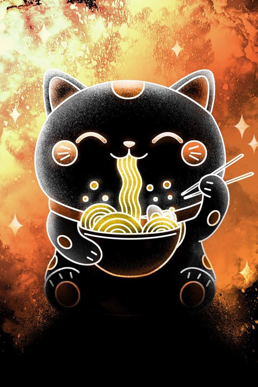 Soul of the Ramen Lucky Cat Plexi Glass Wall Art - Donnie Art - V1Tech