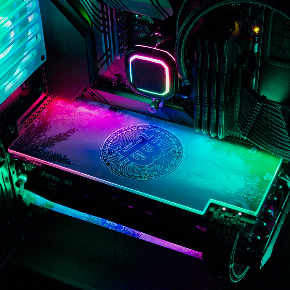 Soul of the Retro Bitcoin RGB GPU Backplate - Donnie Art - V1Tech