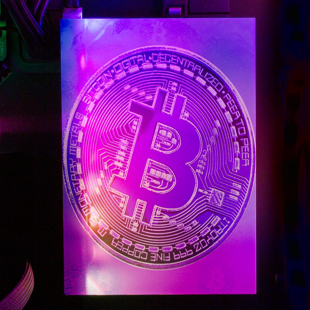 Soul of the Retro Bitcoin RGB HDD Cover Vertical - Donnie Art - V1Tech