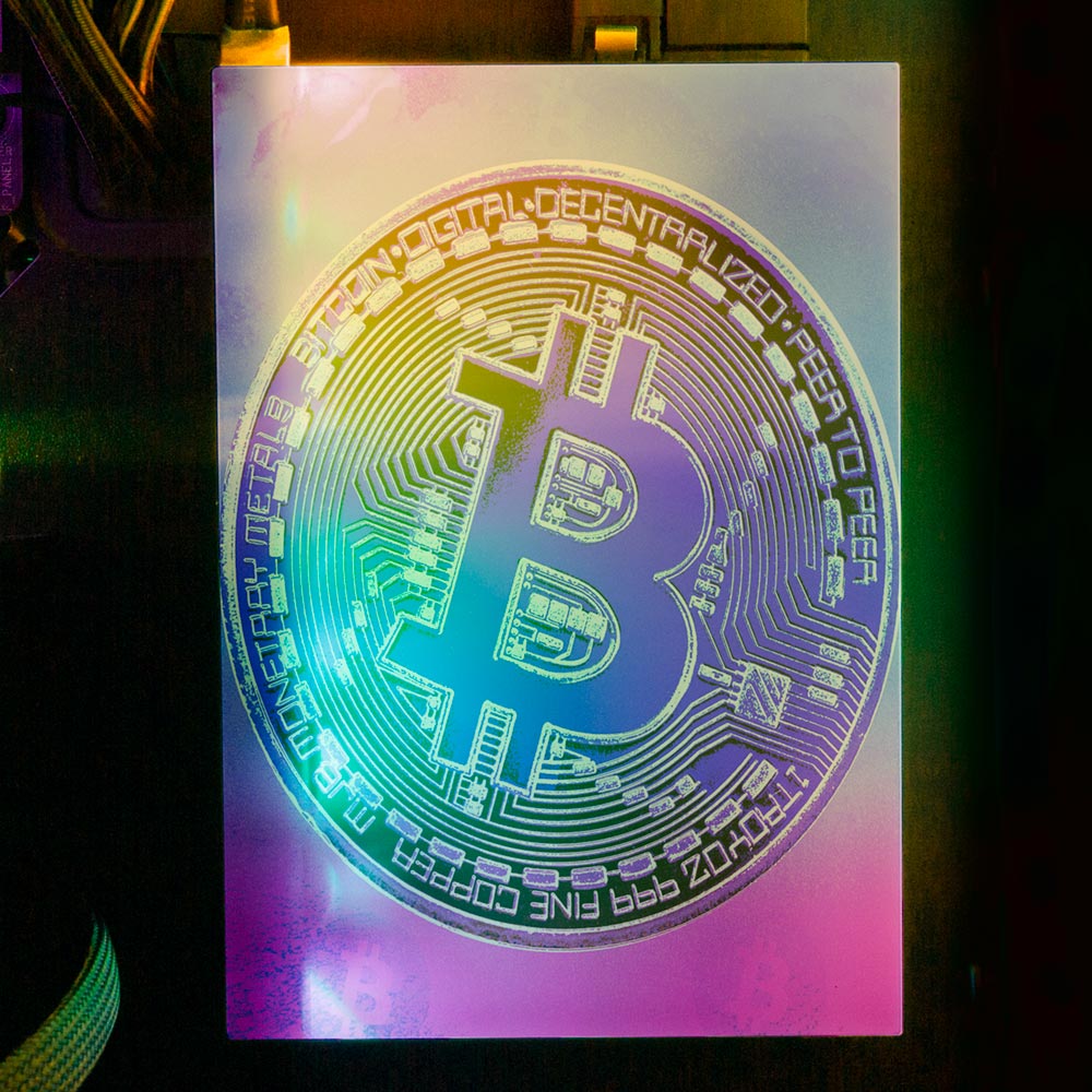 Soul of the Retro Bitcoin RGB HDD Cover Vertical - Donnie Art - V1Tech