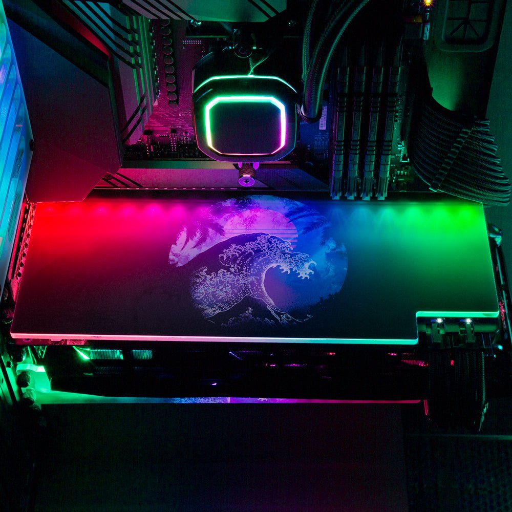 Soul of the Retrowave 2 RGB GPU Backplate - Donnie Art - V1Tech