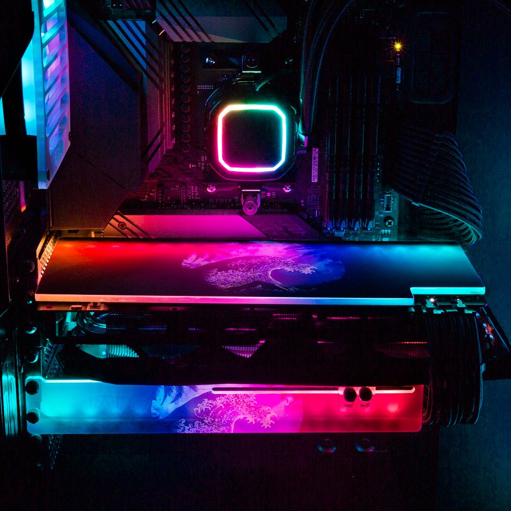 Soul of the Retrowave 2 RGB GPU Backplate - Donnie Art - V1Tech