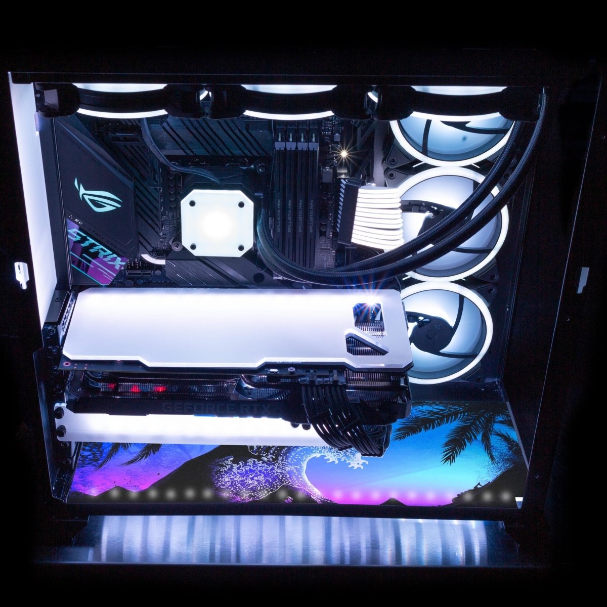 Soul of the Retrowave Lian Li O11 Dynamic and XL Bottom Panel Plate Cover with ARGB LED Lighting - Donnie Art - V1Tech