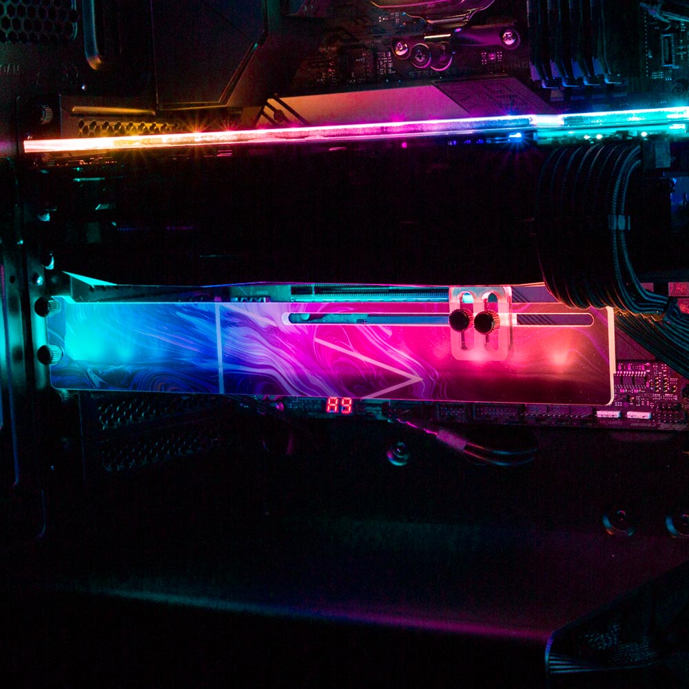 Space is Only Noise RGB GPU Support Bracket - Geoglyser - V1Tech