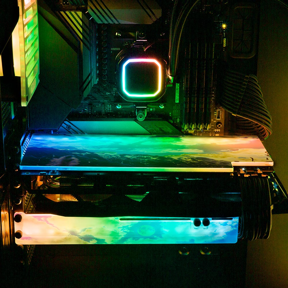 Spring Equinox RGB GPU Backplate - Cajuca Art - V1Tech