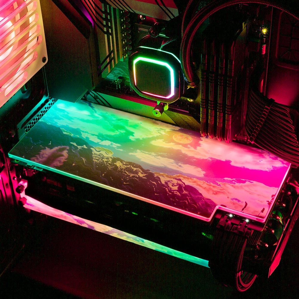 Spring Equinox RGB GPU Backplate - Cajuca Art - V1Tech