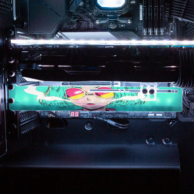 Striped Anime Girl RGB GPU Support Bracket