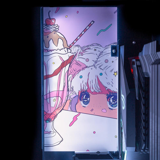 Sundae Girl Lian Li O11 and Dynamic and XL Rear Panel Plate Cover with ARGB LED Lighting - Annicelric - V1Tech