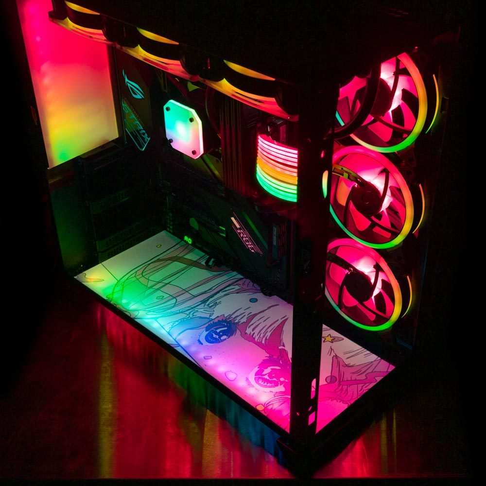 Sundae Girl Lian Li O11 Dynamic and XL Bottom Panel Plate Cover with ARGB LED Lighting - Annicelric - V1Tech