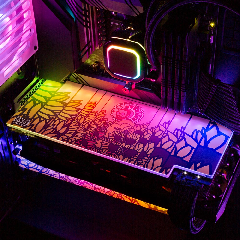 Sunflower Heaven RGB GPU Backplate - Utopia Graphix - V1Tech