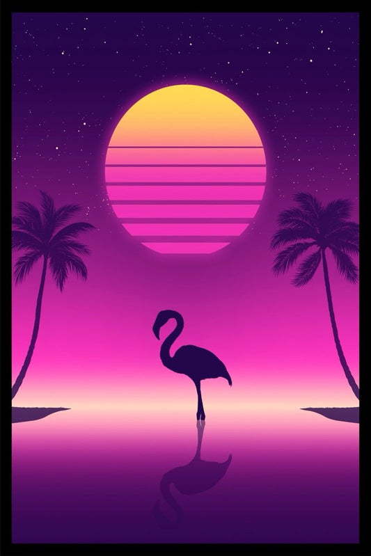 Sunset Flamingo Plexi Glass Wall Art - Ddjvigo - V1Tech