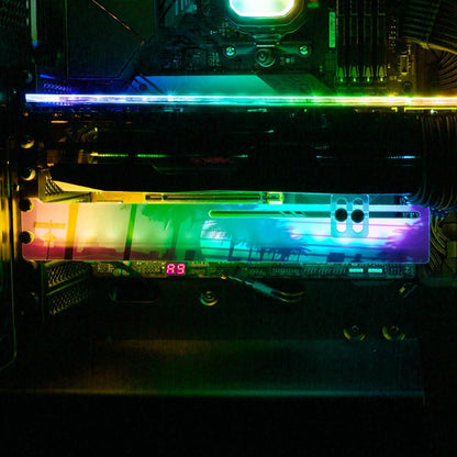 Sunset R34 RGB GPU Support Bracket - Skie Graphic Studio - V1Tech