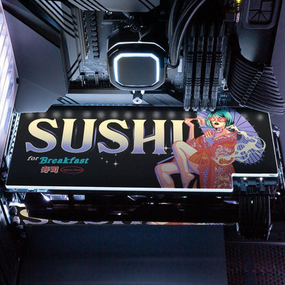 Sushi Perched Geisha RGB GPU Backplate - HeyMoonly - V1Tech