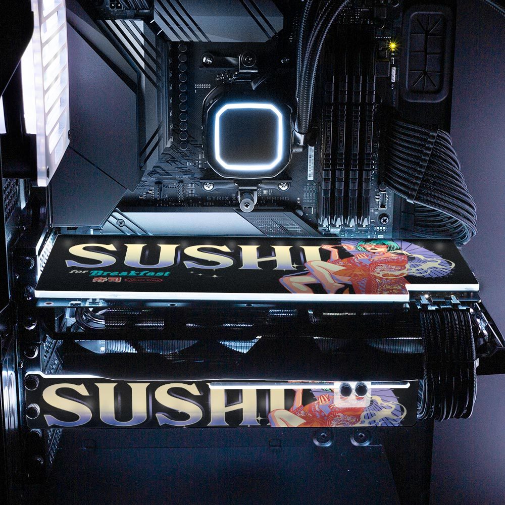 Sushi Perched Geisha RGB GPU Backplate - HeyMoonly - V1Tech