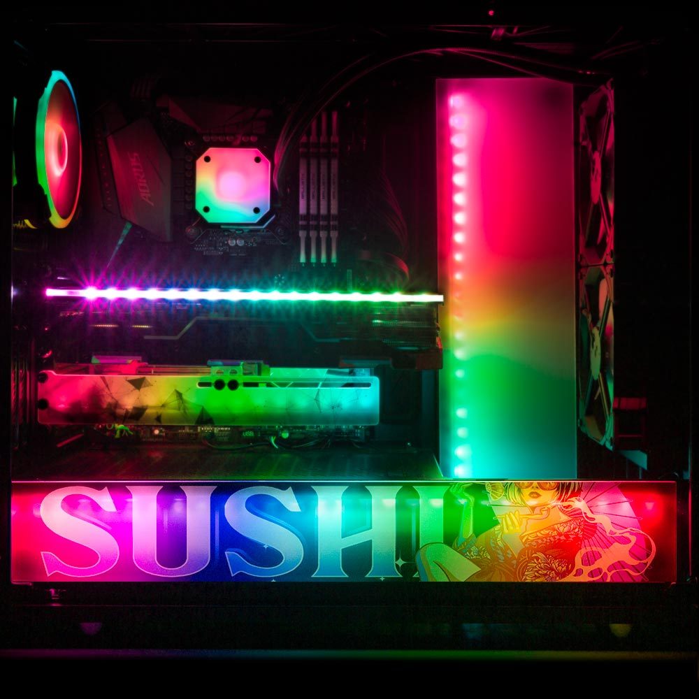 Sushi Perched Geisha RGB PSU Shroud Cover - HeyMoonly - V1Tech