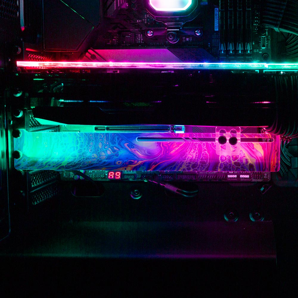 Sweetest Devotion RGB GPU Support Bracket - Geoglyser - V1Tech