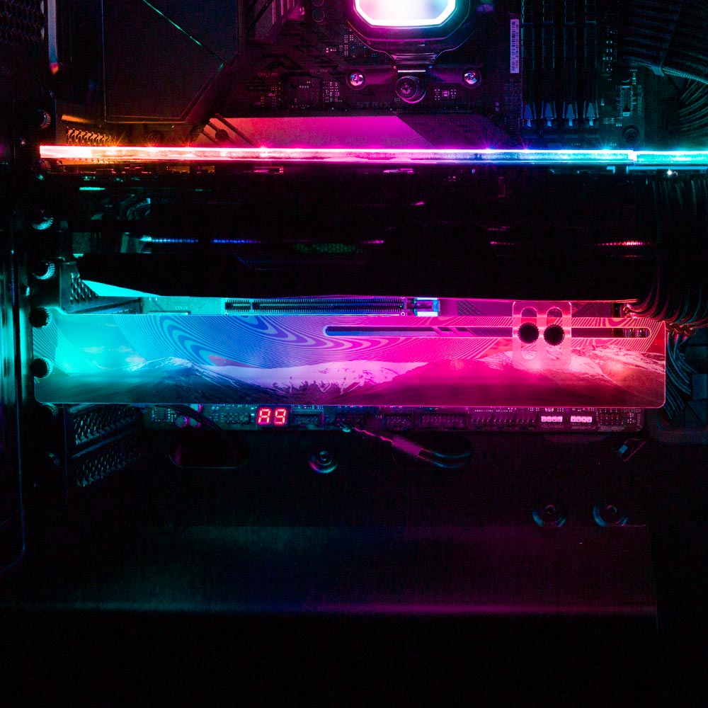 Swimming RGB GPU Support Bracket - Cajuca Art - V1Tech