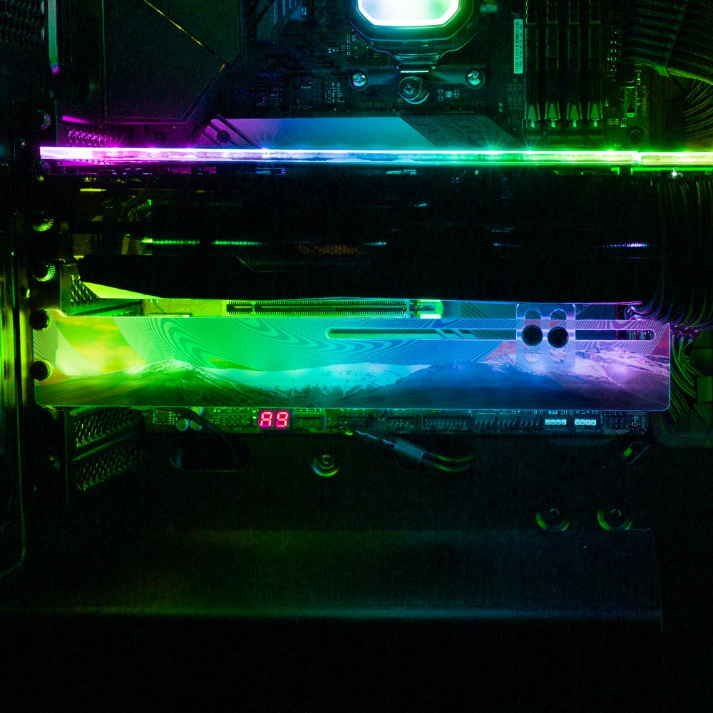 Swimming RGB GPU Support Bracket - Cajuca Art - V1Tech