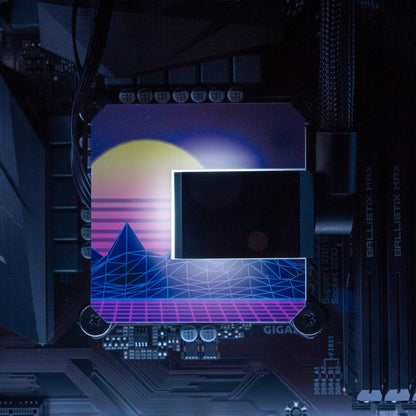 Synthwave Sunset EK AIO Cover - V1Tech