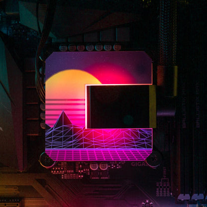 Synthwave Sunset EK AIO Cover - V1Tech