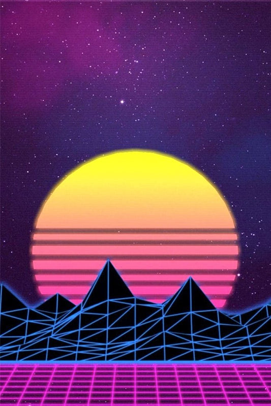 Synthwave Sunset Plexi Glass Wall Art - V1Tech