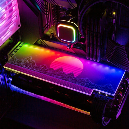 Synthwave Sunset RGB GPU Backplate - V1Tech