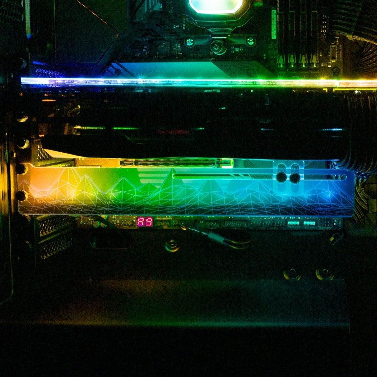 Synthwave Sunset RGB GPU Support Bracket - V1Tech