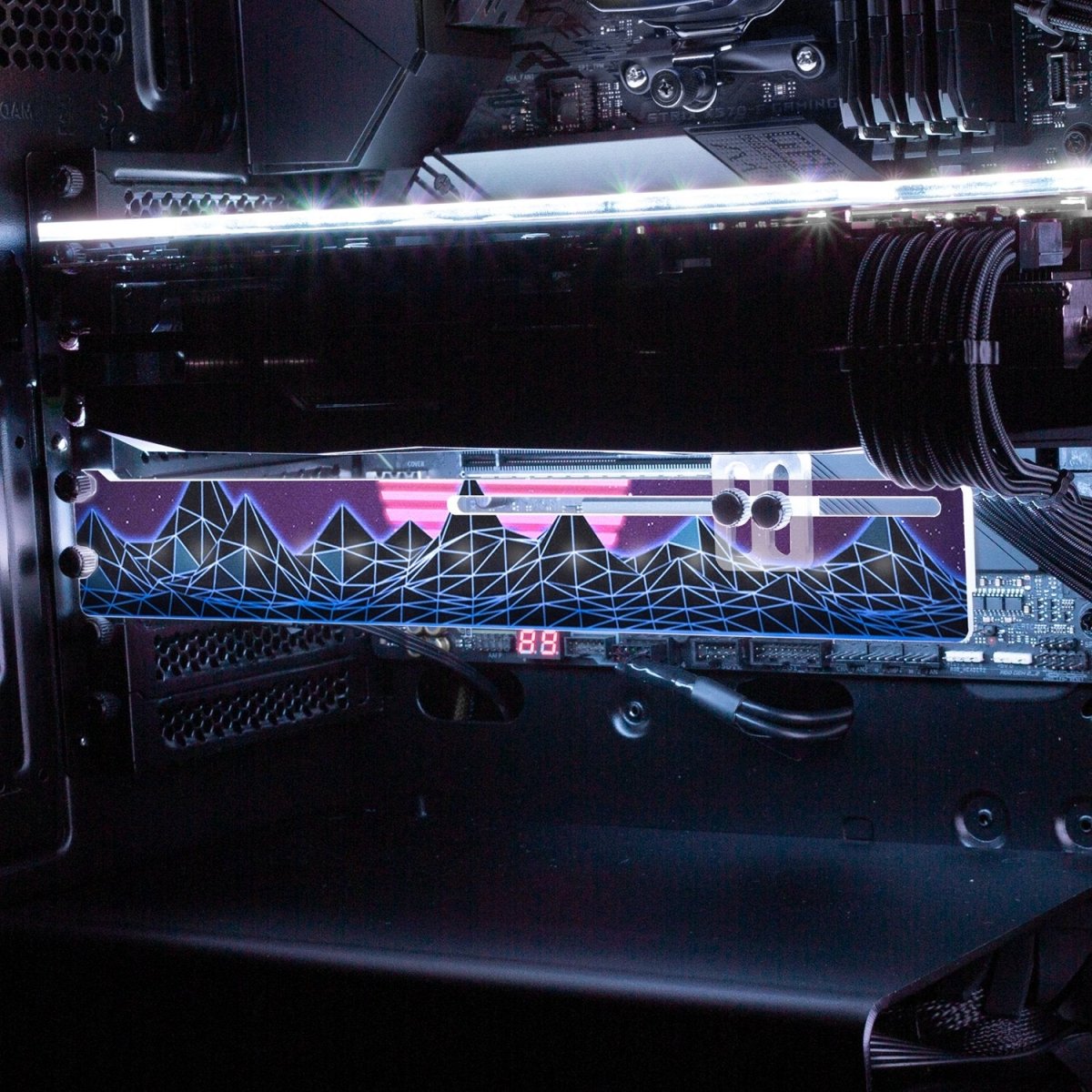 Synthwave Sunset RGB GPU Support Bracket - V1Tech