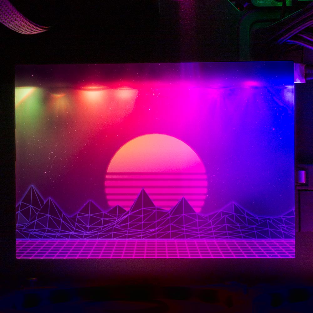 Synthwave Sunset RGB HDD Cover Horizontal - V1Tech