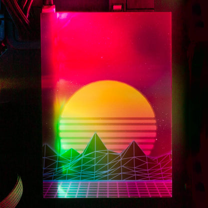 Synthwave Sunset RGB HDD Cover Vertical - V1Tech