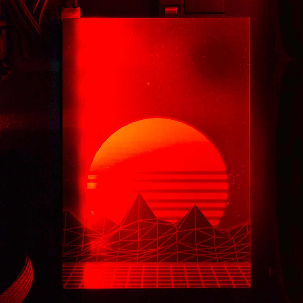 Synthwave Sunset RGB HDD Cover Vertical - V1Tech