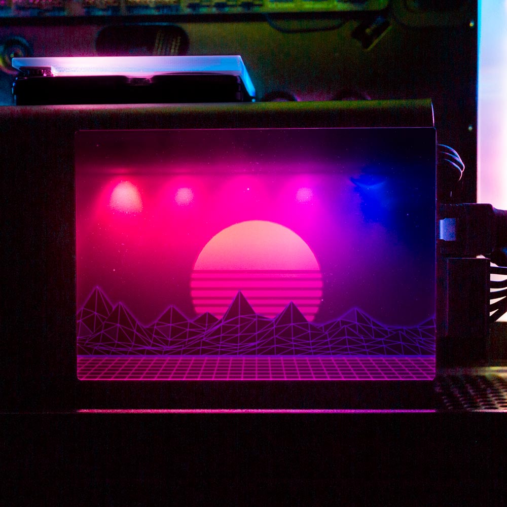 Synthwave Sunset RGB SSD Cover Horizontal - V1Tech