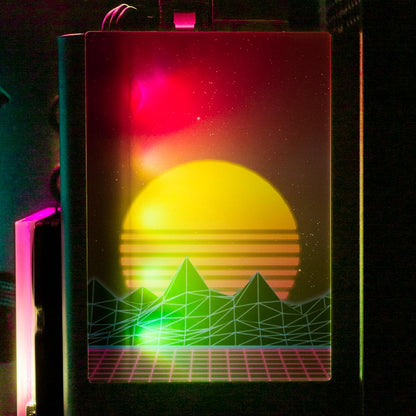 Synthwave Sunset RGB SSD Cover Vertical - V1Tech