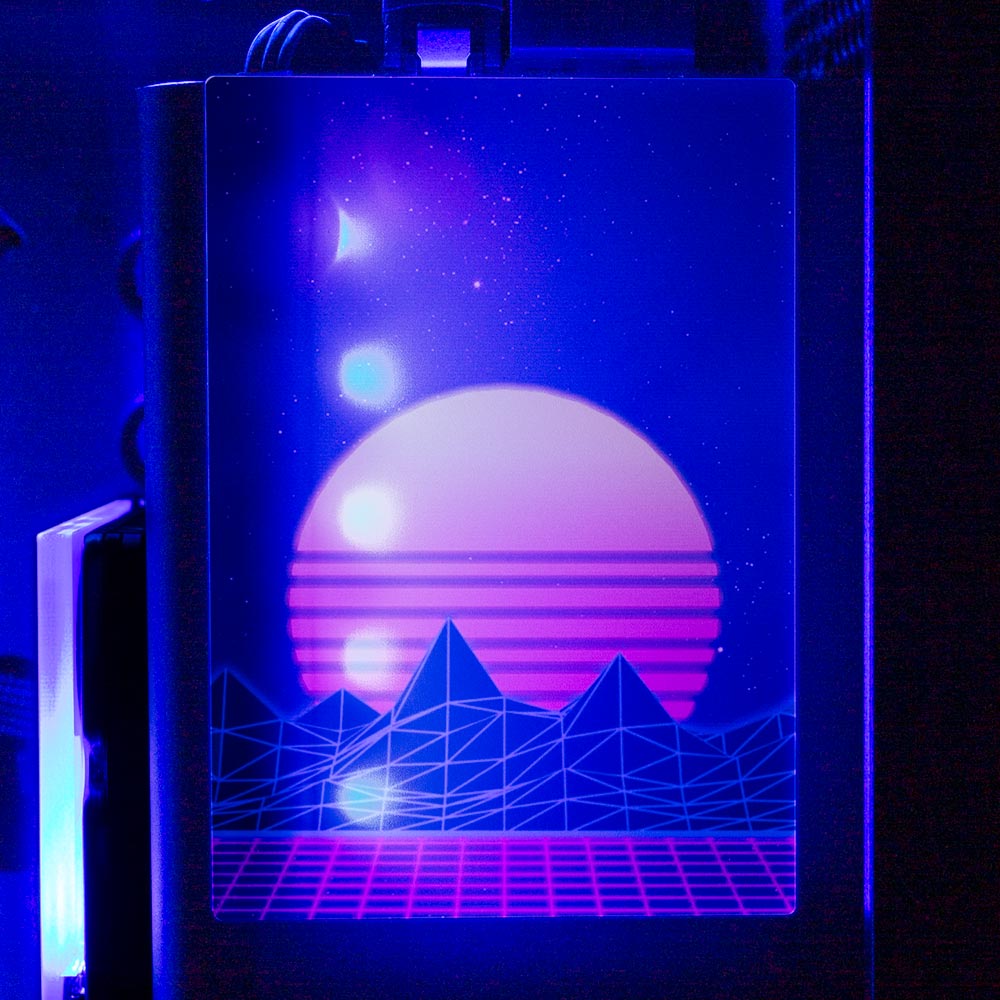 Synthwave Sunset RGB SSD Cover Vertical - V1Tech