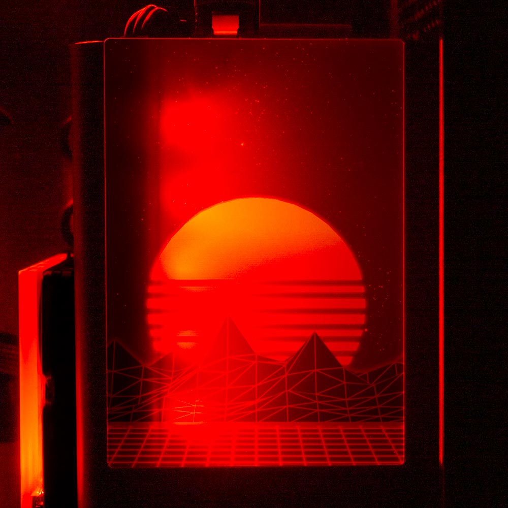 Synthwave Sunset RGB SSD Cover Vertical - V1Tech