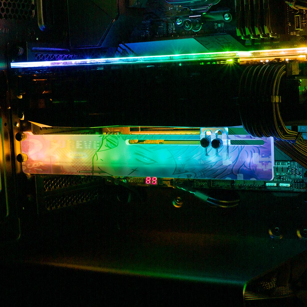 Tatted Up Anime RGB GPU Support Bracket - YacilArt - V1Tech