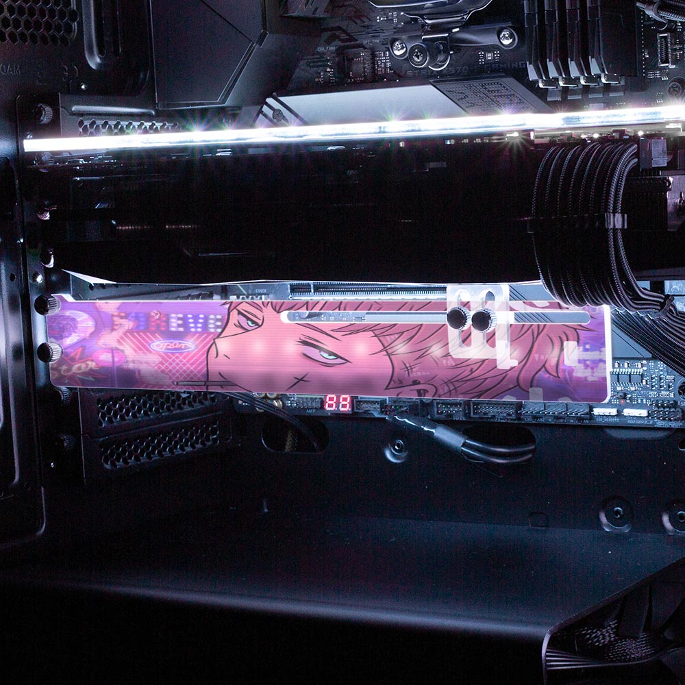 Tatted Up Anime RGB GPU Support Bracket - YacilArt - V1Tech