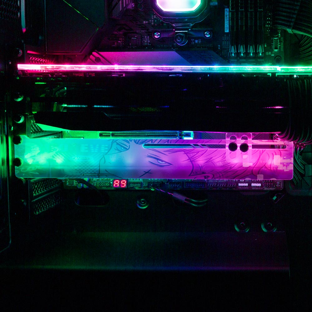 Tatted Up Anime RGB GPU Support Bracket - YacilArt - V1Tech