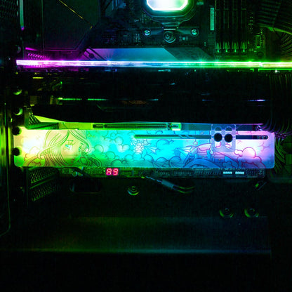 The Crescent Gate RGB GPU Support Bracket - Piumeli - V1Tech