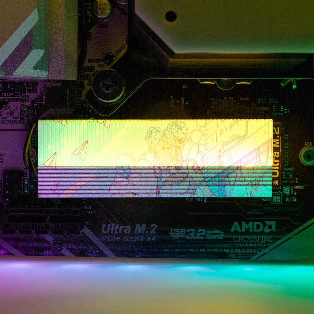 The Dreamer M.2 Heatsink Cover with ARGB Lighting - Piumeli - V1Tech