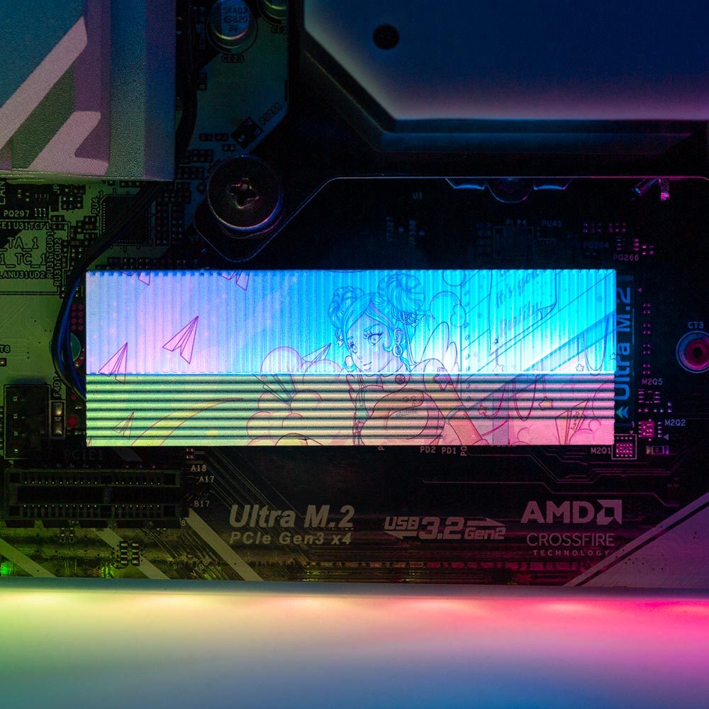 The Dreamer M.2 Heatsink Cover with ARGB Lighting - Piumeli - V1Tech