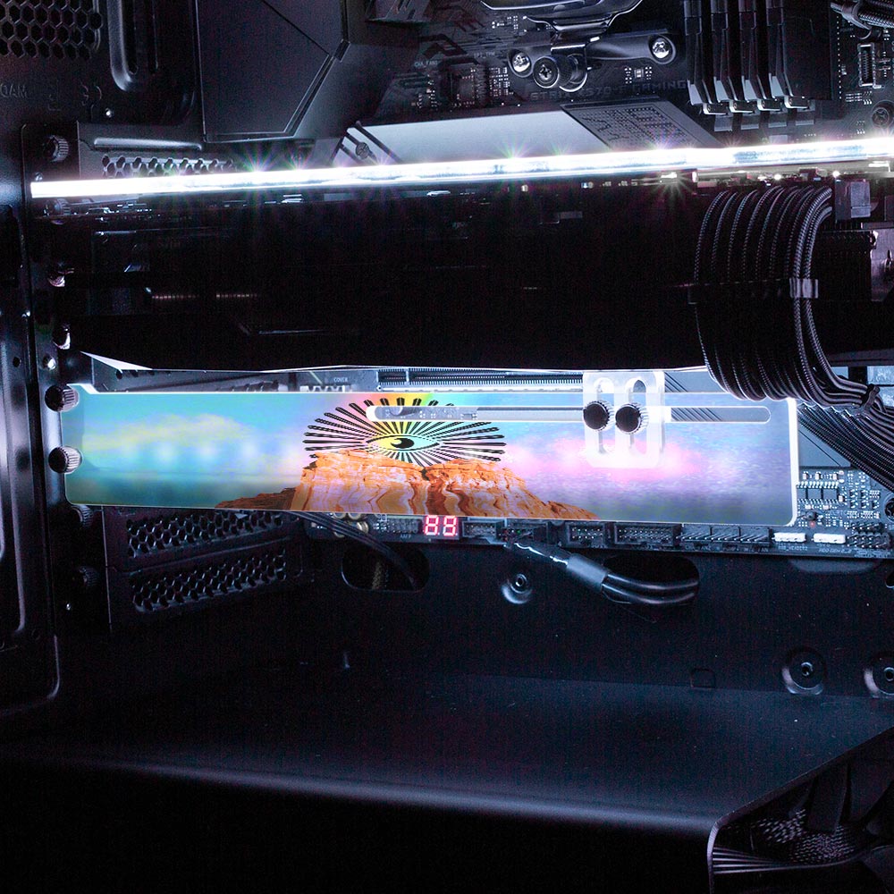 The Eye That Sees Everything RGB GPU Support Bracket - Cajuca Art - V1Tech