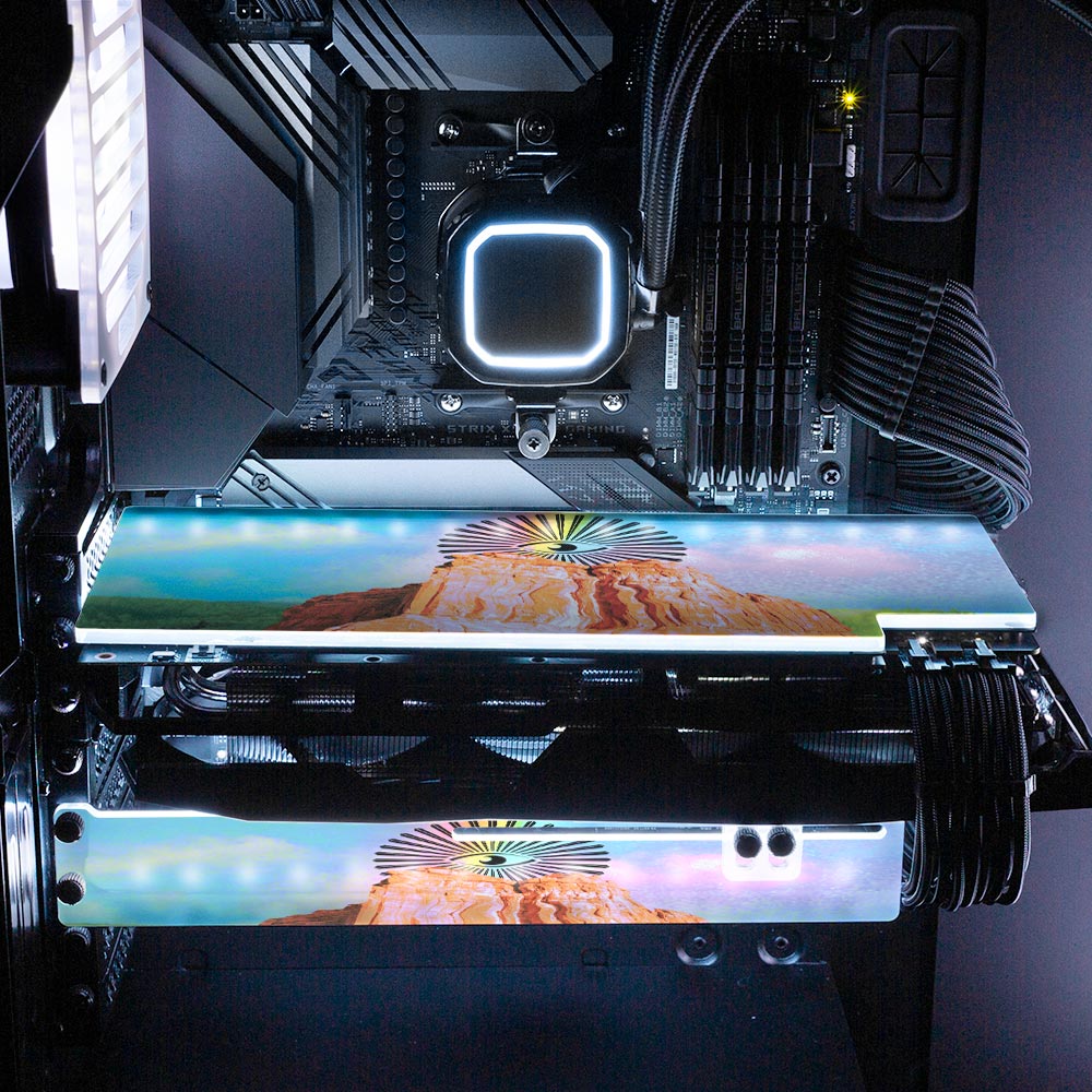 The Eye That Sees Everything RGB GPU Support Bracket - Cajuca Art - V1Tech