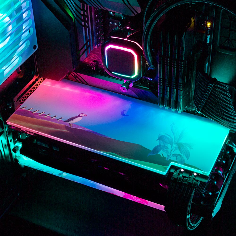 The Lost Penguin RGB GPU Backplate - Spectacular.way - V1Tech