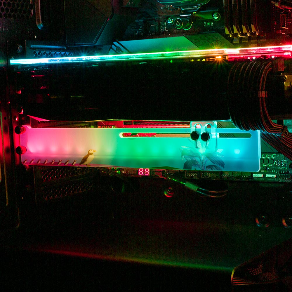 The Lost Penguin RGB GPU Support Bracket - Spectacular.way - V1Tech