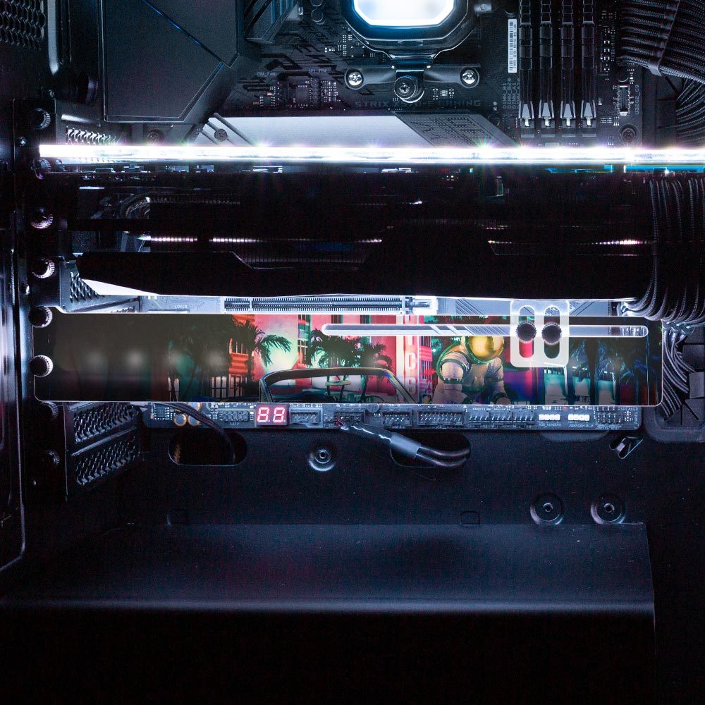 The Night Rider RGB GPU Support Bracket - Seamless - V1Tech