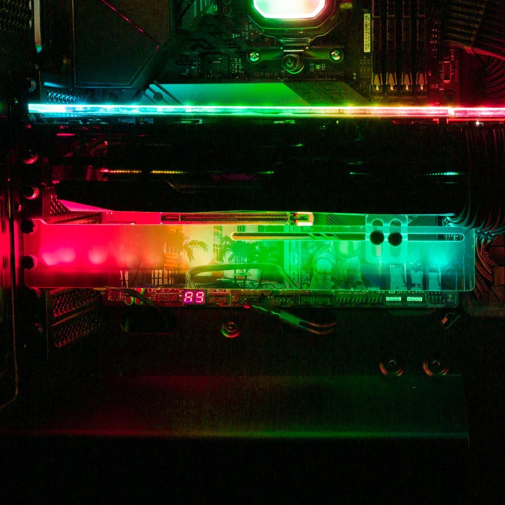 The Night Rider RGB GPU Support Bracket - Seamless - V1Tech