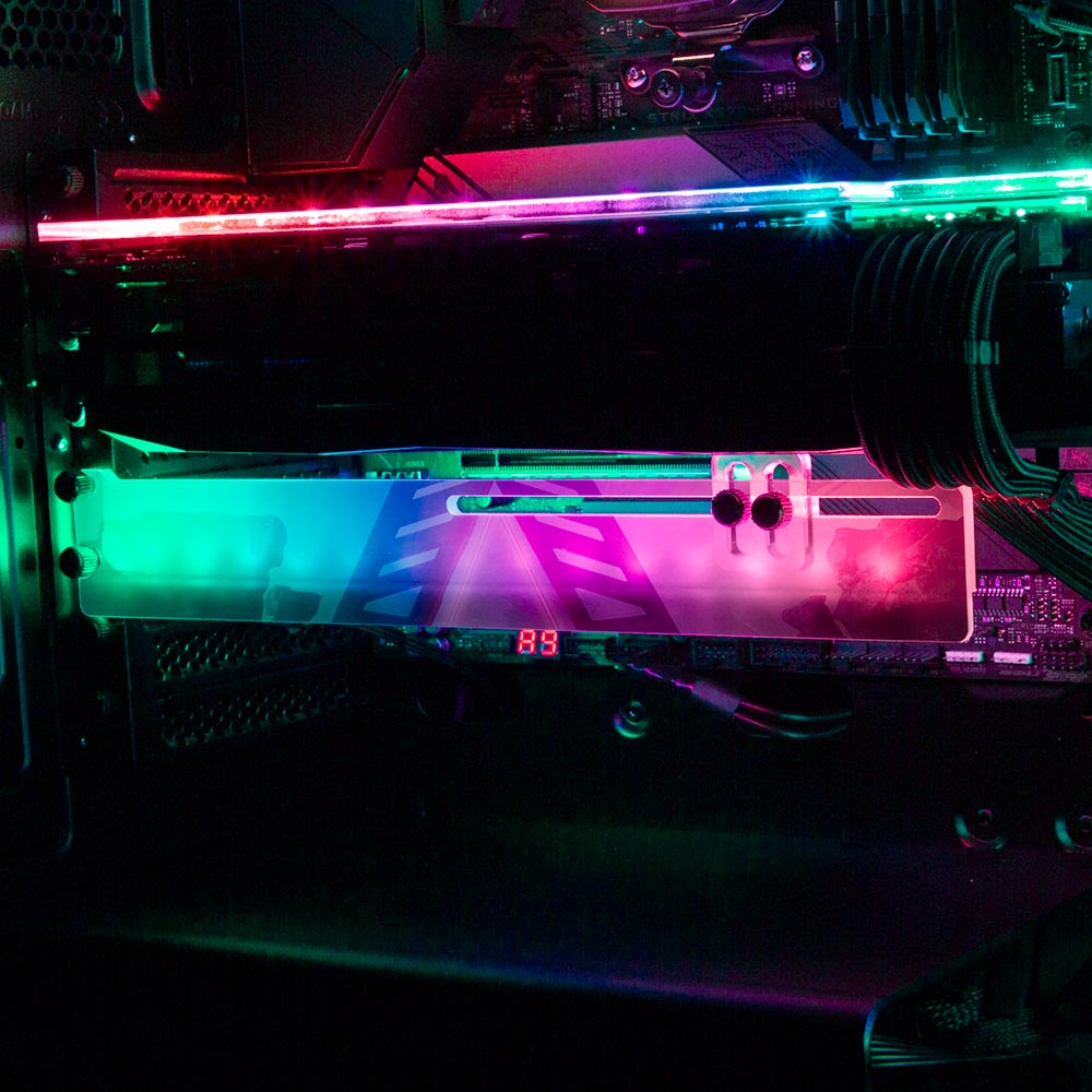 The Wall RGB GPU Support Bracket - The Dizzy Viper - V1Tech