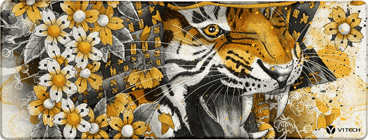 Tiger Samurai Large Mouse Pad - Marine Loup - V1 Tech